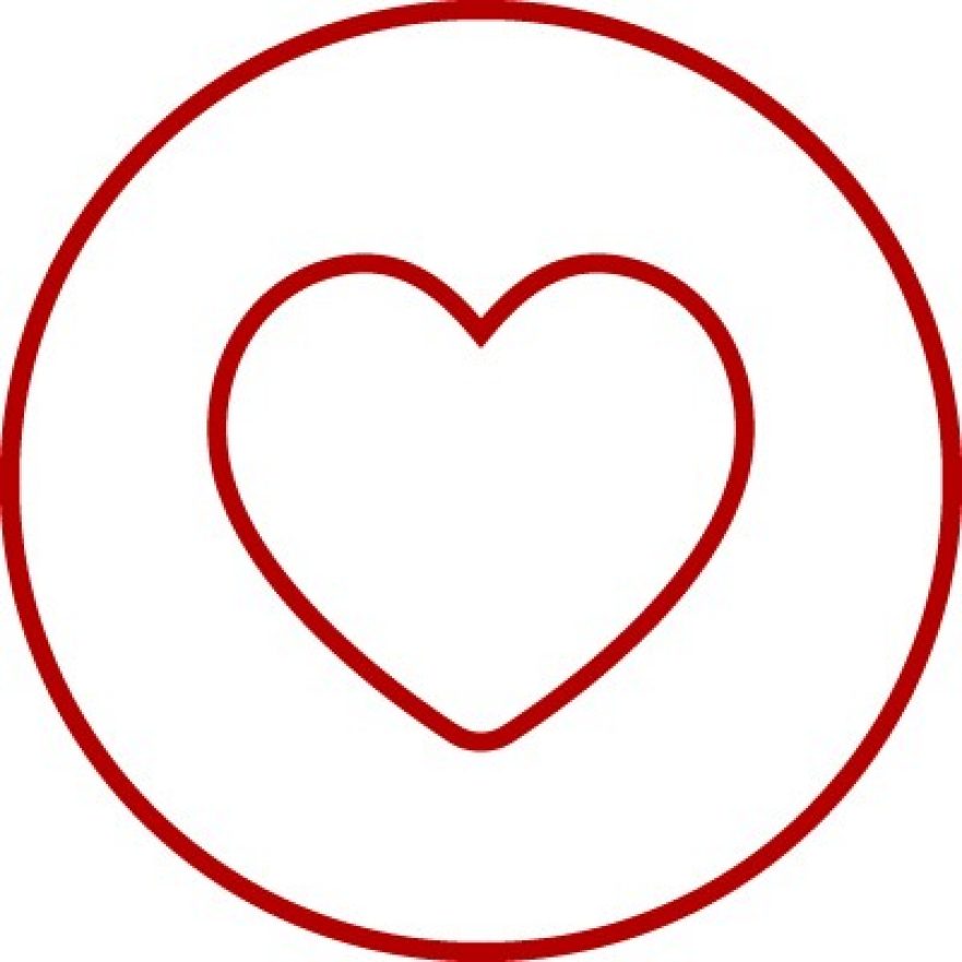 Icon with heart for love, passion, emotion, e4
